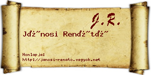 Jánosi Renátó névjegykártya
